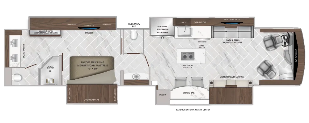American Coach American Eagle 45E floor plan