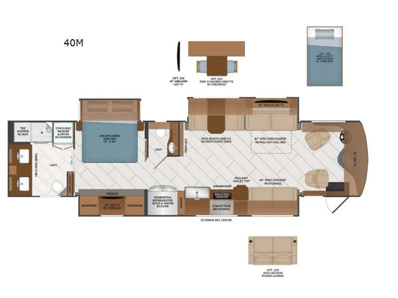 2020 Fleetwood Discovery LXE 40M - Floor plan