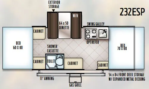 Forest River Rockwood Extreme Sports Package 232ESP floor plan