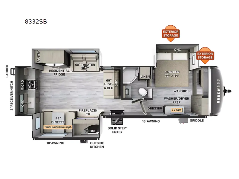 2023 Forest River Rockwood Signature 8332SB - Floor plan