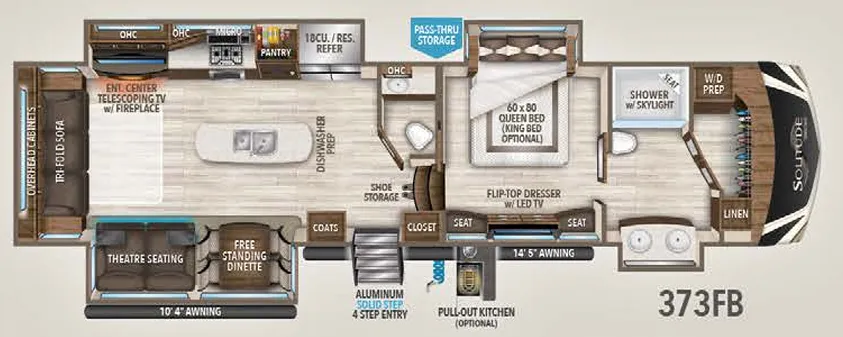 Grand Design Solitude 373FB floor plan