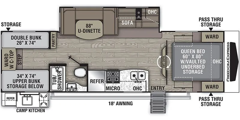 Coachmen Freedom Express Ultra Lite 292BHDS floor plan