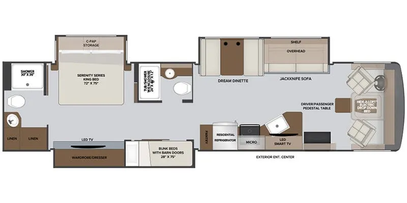 Holiday Rambler Invicta 36DB floor plan