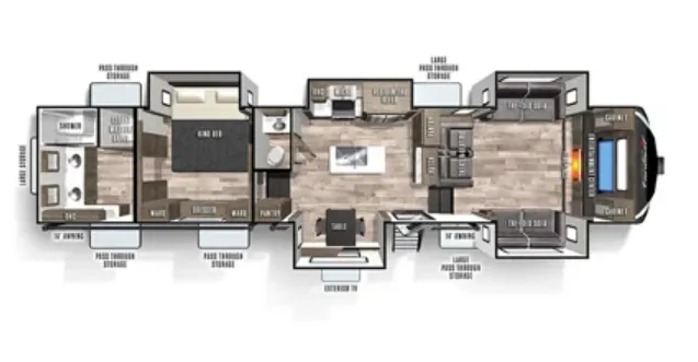 Forest River Cardinal Luxury 370FLX floor plan