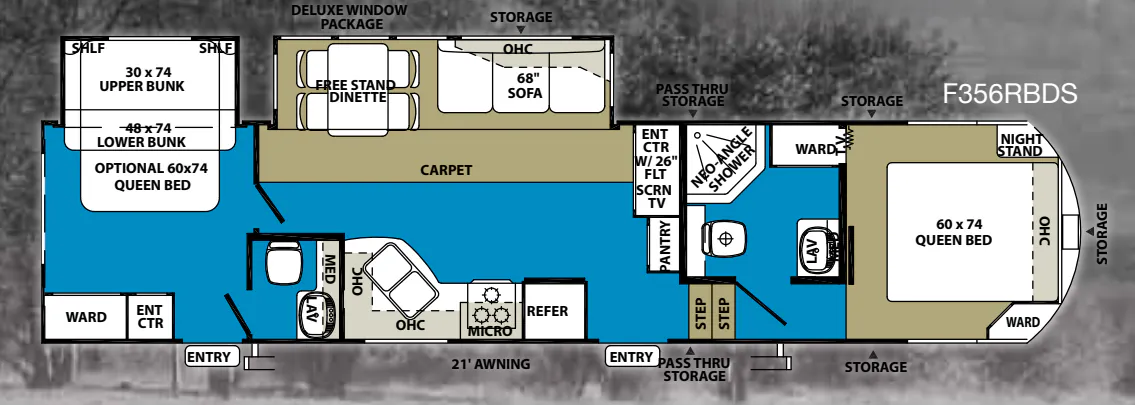 Forest River Wildwood Heritage Glen 356RBDS floor plan