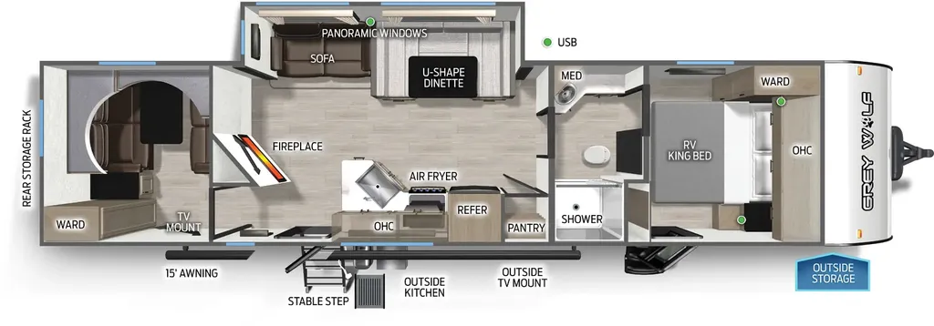 2027 Cherokee Grey Wolf 29NM floor plan