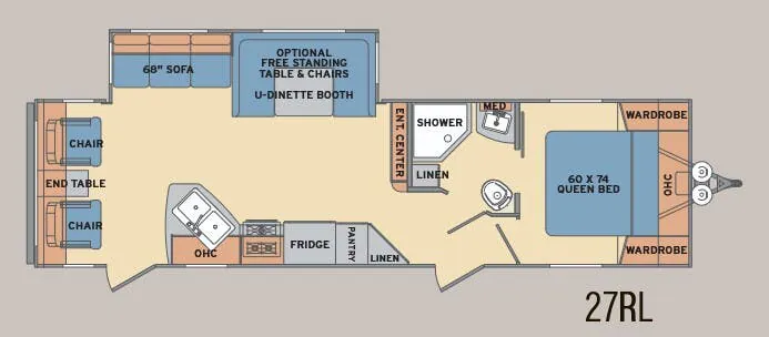 Shasta Revere 27RL floor plan