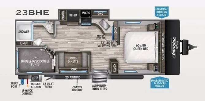 Grand Design Imagine XLS 23BHE floor plan