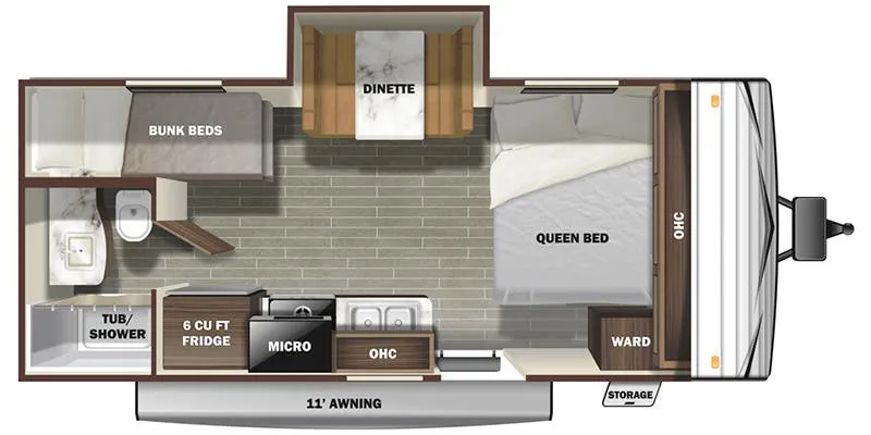 2022 Starcraft Autumn Ridge 180BHS floor plan