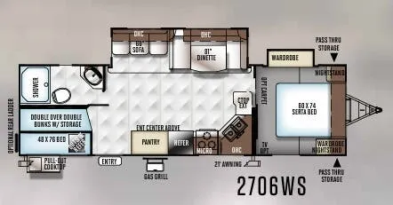 Forest River Rockwood Ultra Lite 2706WS floor plan