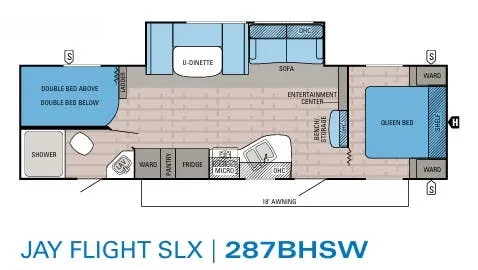 Jayco Jay Flight SLX 287BHSW floor plan