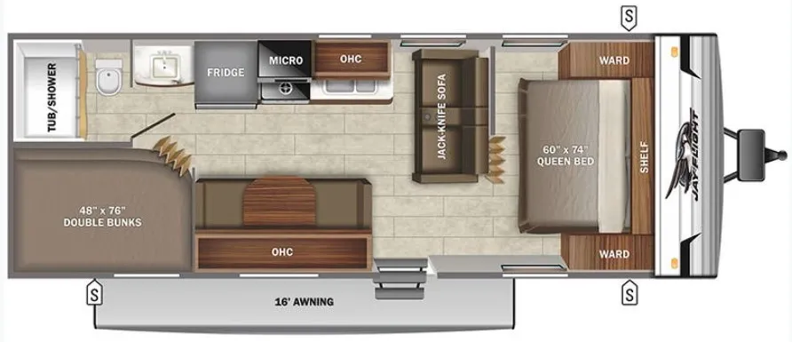 2022 Jayco Jay Flight 264BH - Floor plan