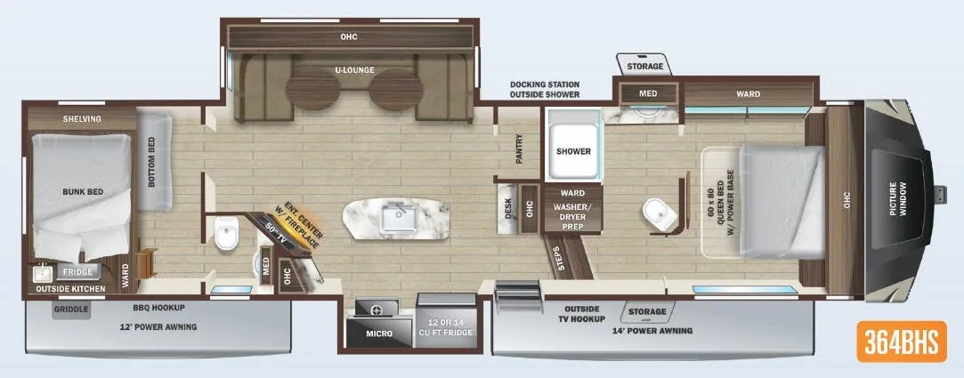 Highland Ridge Silverstar XLT 364BHS floor plan