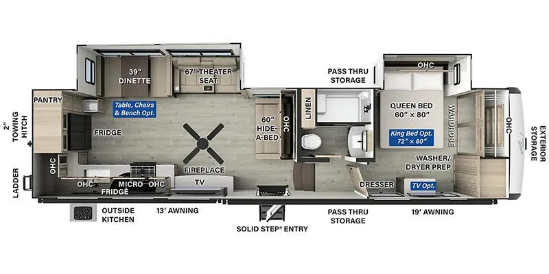 2025 Forest River Rockwood R376RK - Floor plan