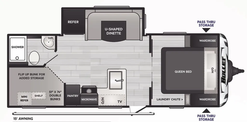 2023 Keystone Bullet Crossfire 2290BH floor plan