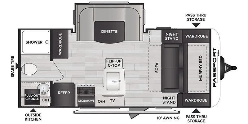 Keystone Passport SL Series East 189RB floor plan