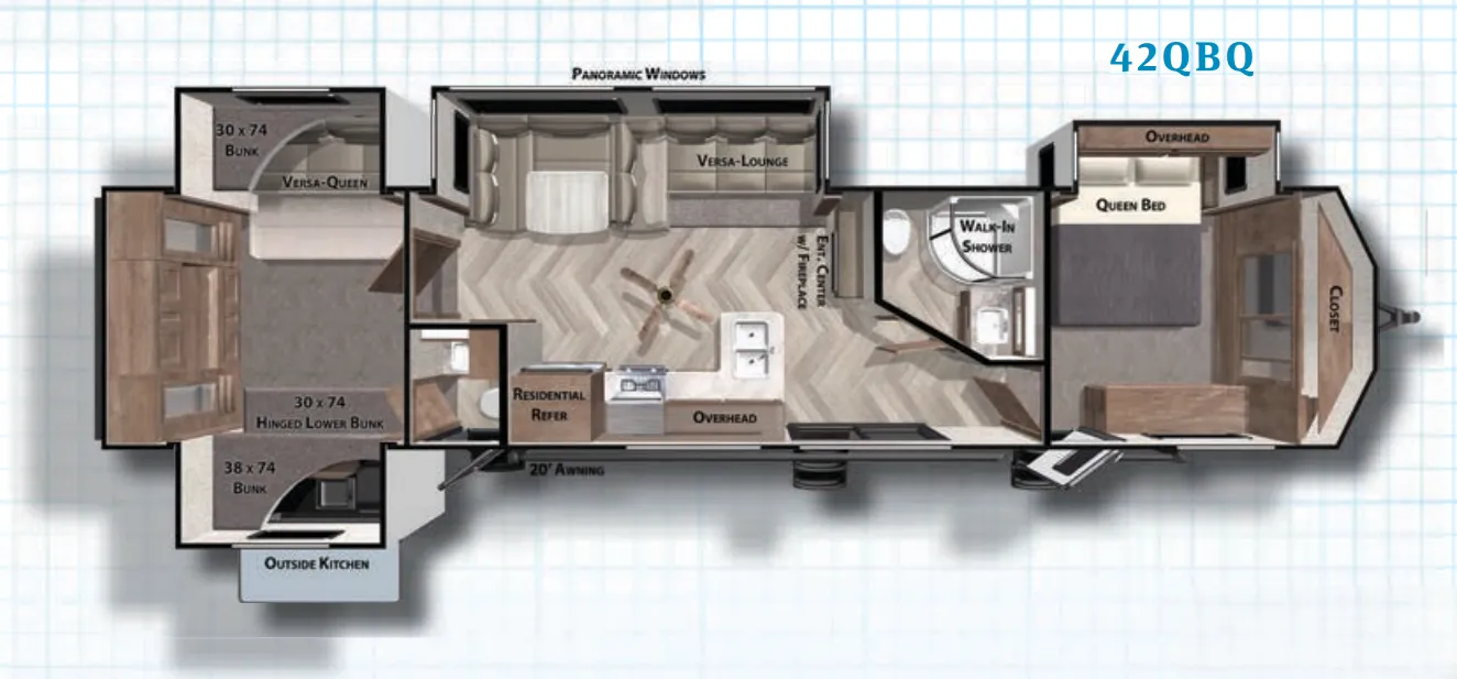 2021 Forest River Salem Villa 42QBQ - Floor plan