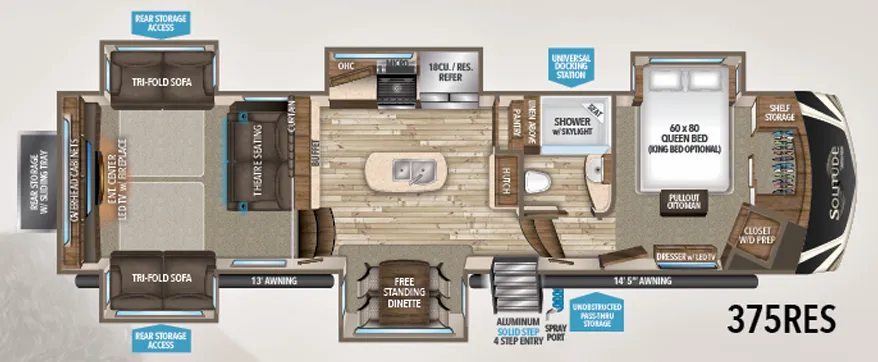 Grand Design Solitude 375RES floor plan