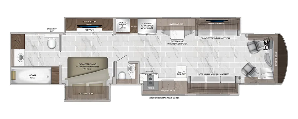 2026 American Coach American Dream 45A - Floor plan