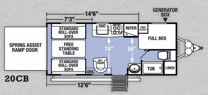 Forest River XLR Boost 20CB floor plan