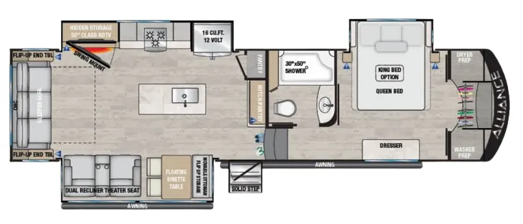 2022 Alliance RV Avenue 32RLS - Floor plan