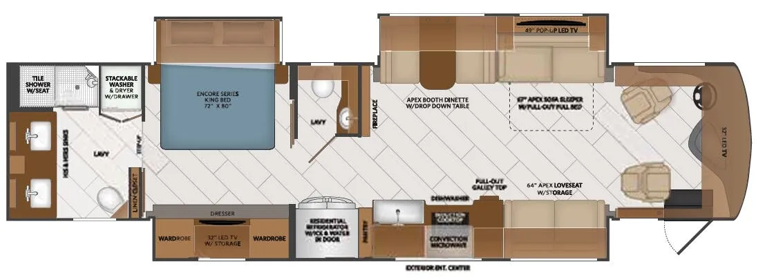 Fleetwood Discovery LXE 40M floor plan
