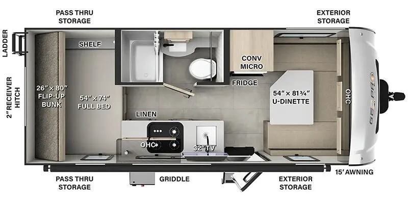 2025 Forest River Flagstaff E19DBH - Floor plan