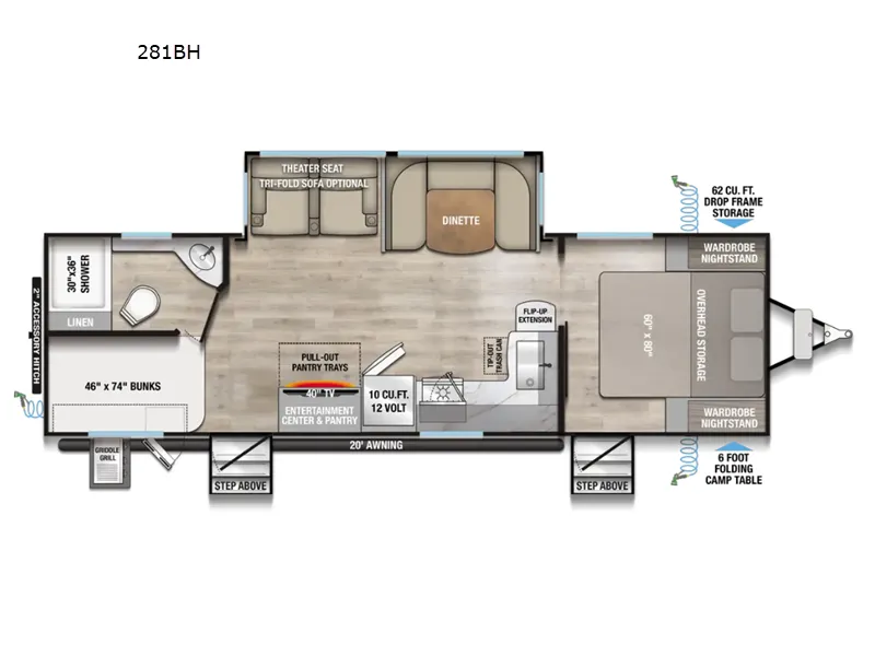 2027 Alliance RV Delta 281BH - Floor plan