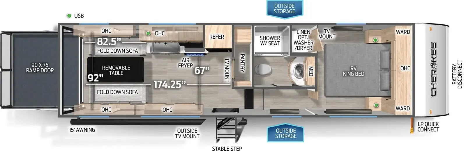 Forest River Cherokee Black Label 256RRBL floor plan