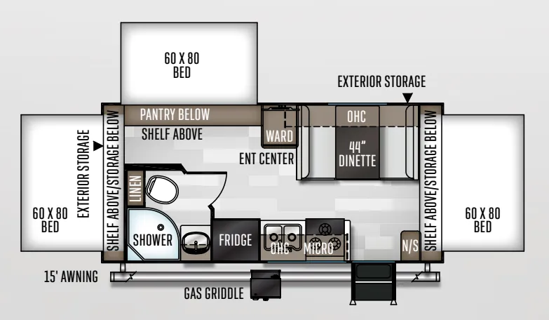 Forest River Rockwood Roo 183 floor plan