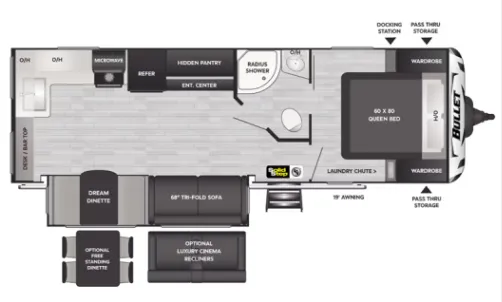 Keystone Bullet Premium 258RKSWE floor plan