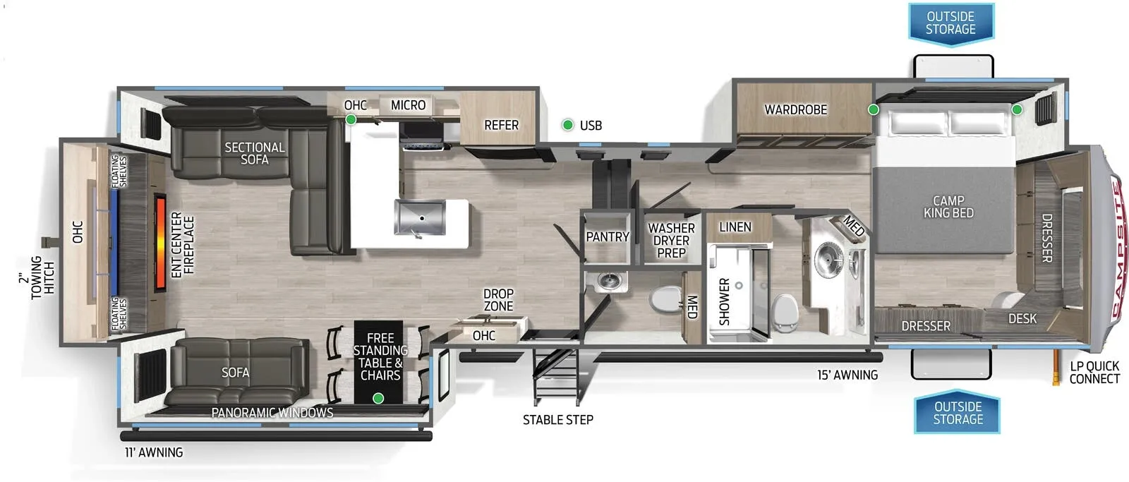 Forest River Campsite Elite 36AK floor plan