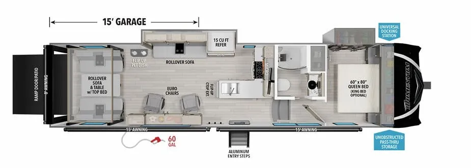 2024 Grand Design Momentum G-Class 325G - Floor plan
