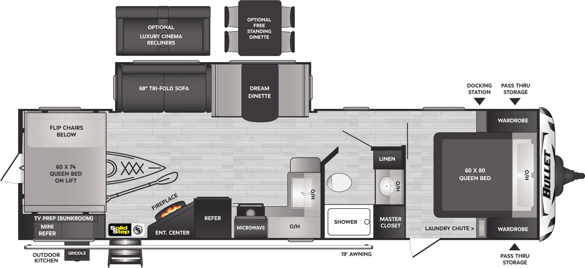 Keystone Bullet 312BHS floor plan