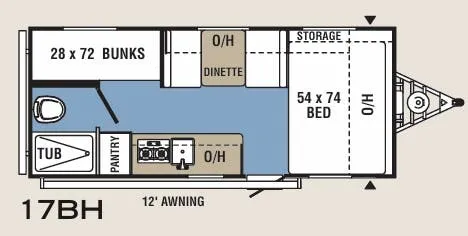 Coachmen Clipper 17BH floor plan