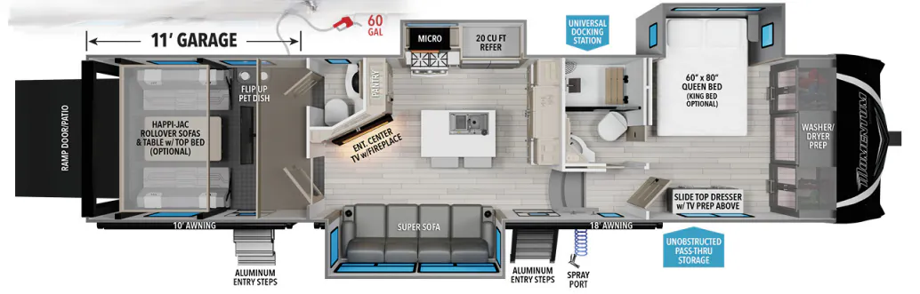 Grand Design Momentum M-Class 351MS floor plan