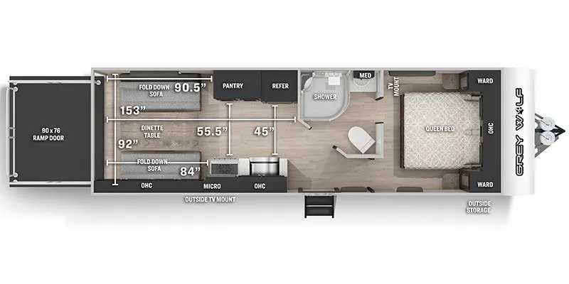 2022 Forest River Cherokee Grey Wolf 22RR floor plan