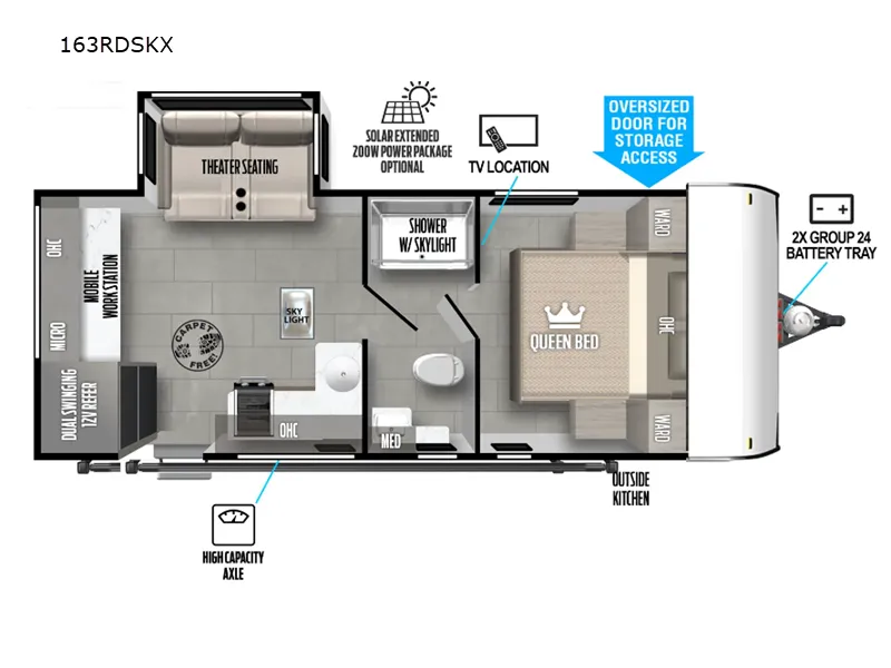2024 Forest River Salem FSX 163RDSK floor plan