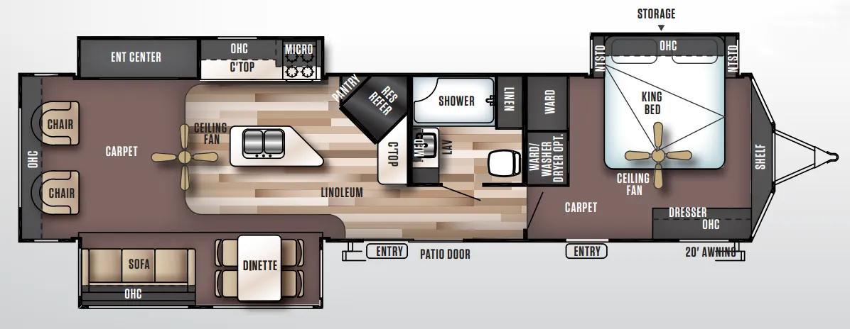 Forest River Wildwood Lodge 393RLT floor plan