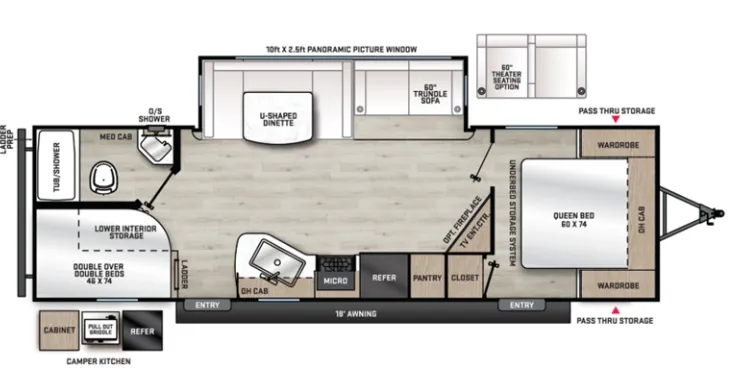 Forest River Aurora 28BHS floor plan