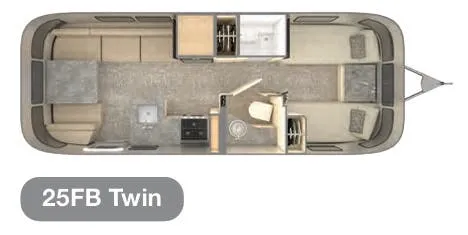 Airstream Flying Cloud 25FB Twin floor plan