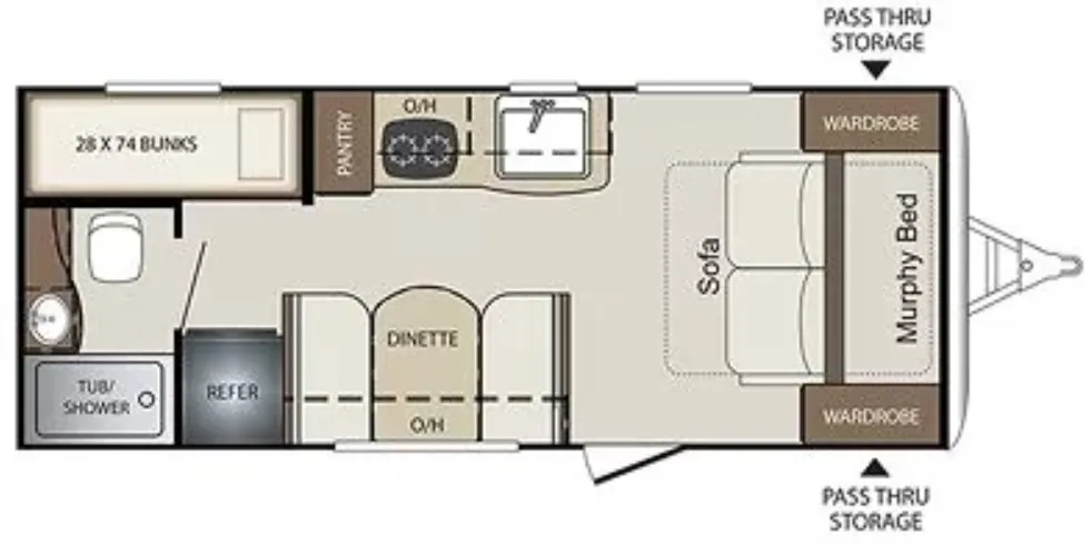 2018 Keystone BULLET CROSSFIRE 2070BH - Floor plan