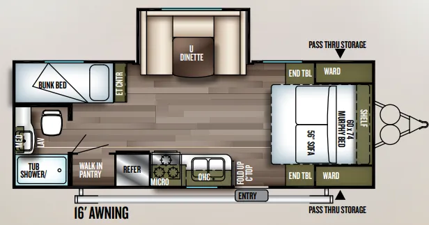 2018 Forest River Wildwood X-Lite 230BHXL floor plan