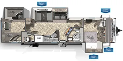 2023 Forest River Puma 32BHQS - Floor plan