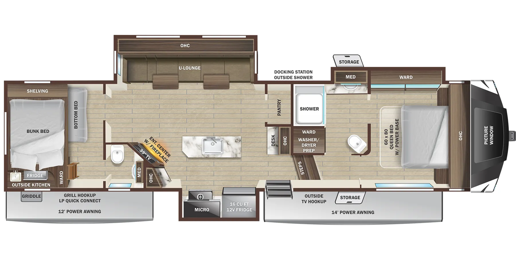 Highland Ridge Silverstar XLT 364BHS floor plan