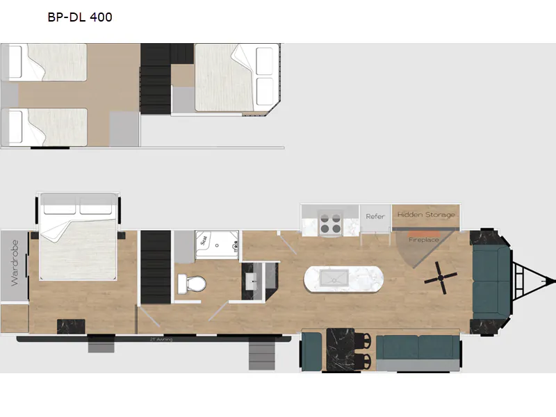 2026 Recreation By Design Baypoint BP-DL 400 - Floor plan