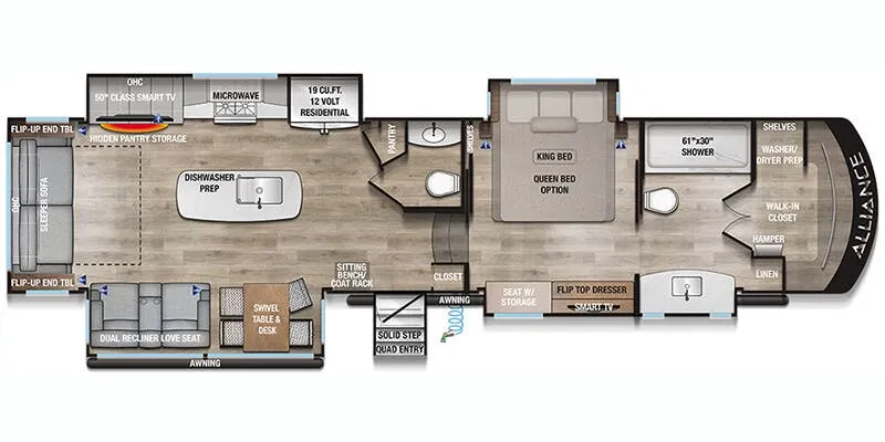 2025 Alliance RV Paradigm 370FB floor plan