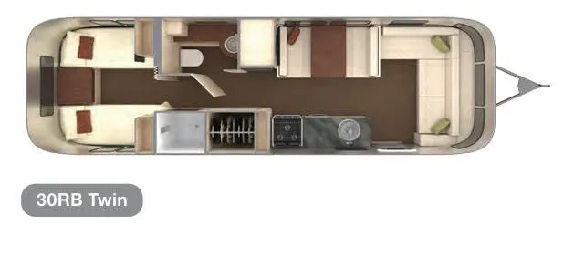 Airstream International 30RB Twin floor plan