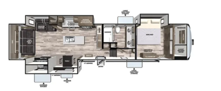Forest River Cardinal Luxury 345RLX floor plan