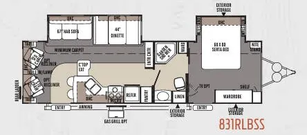 Forest River Flagstaff Classic Super Lite 831RLBSS floor plan